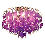 Modern Crystal Chandelier with 9 Lights in Pink