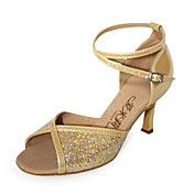 Performance Golden Leatherette/Sparkling Glitter Upper Dance Shoes Latin Shoes for Women
