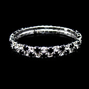 Two Layers Black And Clear Ladies' Rhinestone Wedding Tennis In Silver Alloy