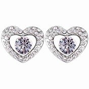 Crystal In Rhinestone Studded Heart Stud Earrings