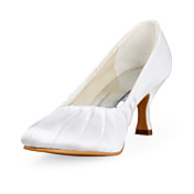 Satin Upper Stiletto Heel Closed Toe With Ruched Wedding Shoes More Colors Available