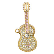 4gb guitare de style clé USB trousseau (or)