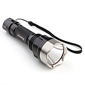 aurora C8 t6 Cree XM-l T6 ledet 5-modus 1000 lumen lommelykt med rustfritt stål hodet (1 x 18 650)
