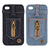 Jeans Cover Hard Case for iPhone 4 / 4S (Zippers)