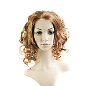 Lace Front Medium Mixed Hair Light Brown Curly Hair Wig