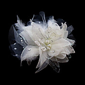 satinato splendida / tulle con fiori da sposa strass / copricapo