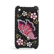 Protective Back Case with Crystals for iPhone 3G/3GS (Butterfly)
