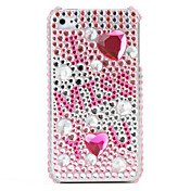 i miss you padrão, pvc caso com cristais capa para iphone 4, 4s (rosa)