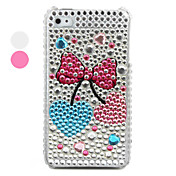 bowknot padrão caso pvc com cristais capa para iphone 4, 4s