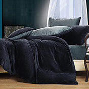 Solid Black 3-piece Full / Queen / King Duvet Cover Set