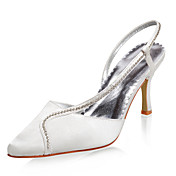 Top Quality Satin upper High Heel Closed-toes with Rhinestone Wedding Bridal Shoes