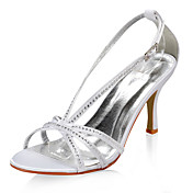 Satin Upper High Heel Sandals With Rhinestone Wedding Bridal Shoes