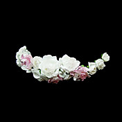 hvit og rosa roser blomsterpike krans / headpiece