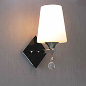 Elegant Crystal Wall Light with White Shade