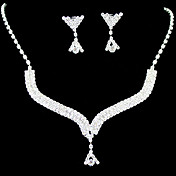 belle série bijoux en strass de mariée - 17 pouces collier avec boucles d'oreilles