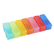 boîte de rangement en plastique pour les pilules et les petits outils (arc-en-couleur)
