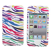 Protective Smooth Polycarbonate Front and Back Case for iPhone 4 and iPhone 4S (Colorful Stripes)