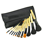 12st professionele cosmetica borstel met gratis lederen etui