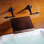 Oil-rubbed Bronze  Waterfall Widespread  Bathtub Faucet