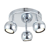 Semi Flush Mount with 3 Lights in Round - Downward