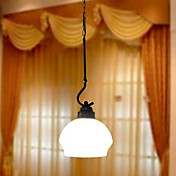 1 - Light Pendant Light in Warm White Shade