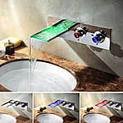 cambia colore a cascata ha portato diffusa lavandino rubinetto del bagno (montaggio a parete)