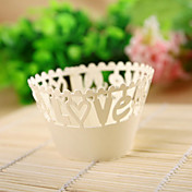 Exquisite Cutout "LOVE" Design Laser Cut Cupcake Wrapper (Set of 12)