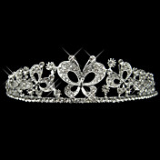 legering med rhinestone og perle flyvende sommerfugl brude tiara