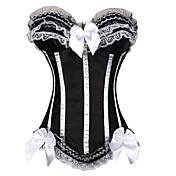 spandex lado corset fechamento com zíper com laço (mais cores)