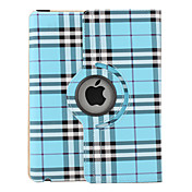 Grid Style  PU Leather Case with Stand for the New iPad and iPad 2 (Bule)