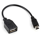 USB A Buchse auf mini USB 5 pin Stecker-Adapter-Kabel (schwarz)