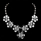 Seven Flower Ladies' Rhinestone Necklace (44 cm)