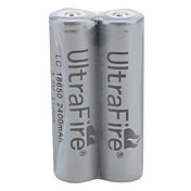 UltraFire lc 18650 3.7v 2400mAh batterie ricaricabili Li-ion (confezione da 2 grigio)