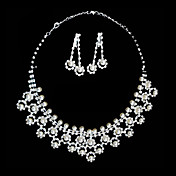 White Pearl Two Piece Elegant Ladies' Jewelry Set (45 cm)