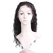 cola menos mão-amarrado laço frontal encaracolado de 14 polegadas índio peruca de cabelo remy