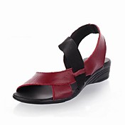 leer toevallige platte sandalen (meer kleuren)