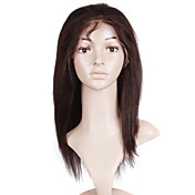 Glue-Less Hand-tied Lace Front Yaki Straight 14 Inch Indian Remy Hair Wig