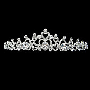 lega di argento strass e perle design semplice da sposa tiara