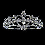 romantisk sølv legering rhinestone og perle brude tiara