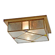 Golden Flush Mount with 2 Lights in Antique Style