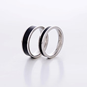 Stainless Steel Black And Silver Couple's Ring