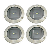 Set of 4 White 2 LED Solar Power Underground Landscape Garden Light