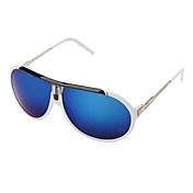 Occhiali da sole con lenti UV blu, unisex, montatura bianca - UV400