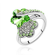 autriche cristal bague en platine plaqué alliage - fleurs embrassant (plus de couleurs)