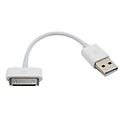 Cable de carga USB para el iPhone 4, 3GS 4s, 3G, el nuevo iPad y el iPod (de 12 cm, blanco)