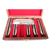 Huang - (103X) Silver Hamonica 6 Keys Pack/10 Holes/20 Tones