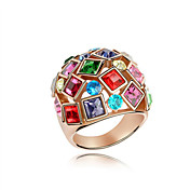 autriche cristal bague en or rose plaqué alliage - la reine de luxe (plus de couleurs)