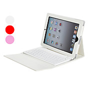 PU Leather Case with Silicone Bluetooth Keyboard and Stand for the New iPad (White)