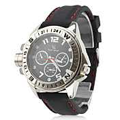 fashional uomini analogica silicone orologio da polso al quarzo (nero)
