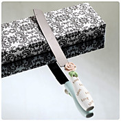  Elegant Rose Design Resin Handle Wedding Cake Knife